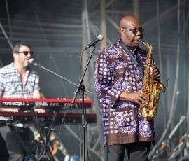 Concert de Manu Dibango au festival Les Escales, Saint-Nazaire, juillet 2019.