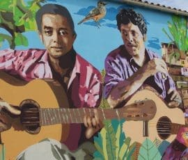Baden Powell & Pierre Barouh, fresque de Dagson Silva à la Boupère © Dominique Dreyfuss