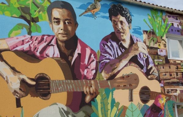 Baden Powell & Pierre Barouh, fresque de Dagson Silva à la Boupère © Dominique Dreyfuss