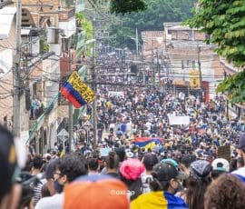 Manifestation durant la grève nationale colombienne de mai 2021, Medellín