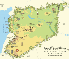 L’initiative Syria Music Map (خارطة سوريا الموسيقية) — derrière laquelle se trouve entre autres le oudiste aleppin installé en France Fawaz Baker — cartographie le pays dans toute sa diversité humaine et par extension musicale.