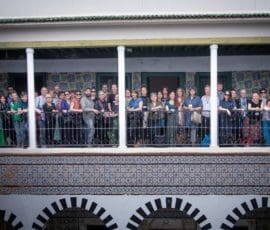 On the Move members at The Cultural Mobility Forum in Tunis, Tunisia. Taken by MOHAMED GHARBI at L'Art Rue - الشارع فن